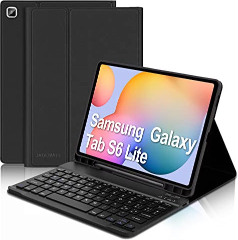 JADEMALL Custodia con Tastiera per Samsung Tab S6 Lite 10.4, Italiano QWERTY Tastiera Bluetooth Magnetica Staccabile con Slot per Penna per Galaxy Tab S6 Lite, Nero
