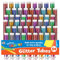 SOL 54pk Kids Glitter Tubes in 10 Assorted Vibrant Colours - Fine for Paint, Nail Art & Crafts, Slime, Fabric. Pink, Silver, Red, Blue, Green, Orange Diamond Dust. Easy-Pour Shaker Pots for Adults.
