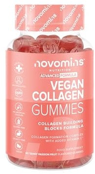 Gominolas Veganas para la Formación de Colágeno - Con Vitamina C, Ácido Hialurónico, Zinc y Aminoácidos - Suplemento para Piel, Cabello y Articulaciones - Sin Gluten - 1 Mes de Suministro - Novomins