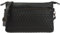 LECONI Umhängetasche und Clutch in einem – Ledertasche für Frauen Damentasche aus echtem Büffel-Leder für Festival Freizeit Events Damen geflochtenes Leder 27x17x4cm schwarz LE3081-buf