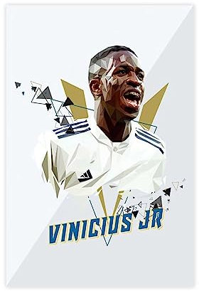 Vinicius Jr Poster Fußball Wandkunst Leinwand Poster Wandkunst Dekor Druck Bild Gemälde für Wohnzimmer Schlafzimmer Dekoration ungerahmt 30 x 45 cm