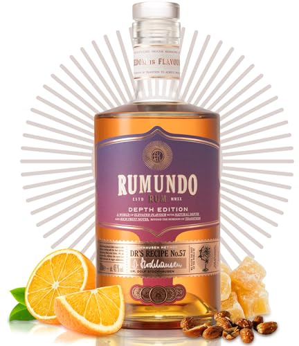 Rumundo Rum von Seven Seals | 0,7 l Premium Rum Flasche | Depth Edition | Facettenreiche Aromen des Dr’s Recipe No. 57 : Orange, Nüsse, Ingwer & Vanille | 46% vol | Einzigartiges Geschenk