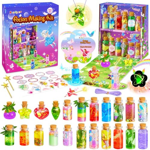 Potion Making Kit for Children, Fairy Arts and Crafts, Mix 22 Wizard Potions, Magical Gifts for Girls 5-12, Birthday Fairy Toys