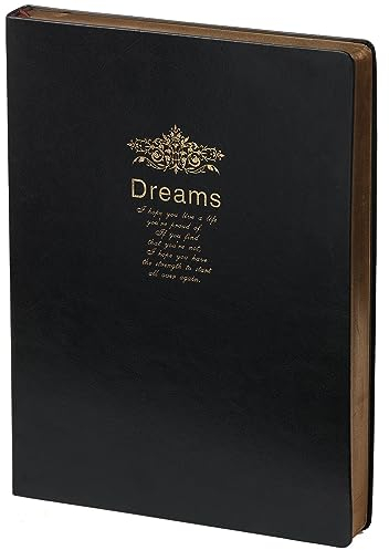 Kalpa Dreams A4 Jahrgang Notizbuch Goldtrim Schwarz