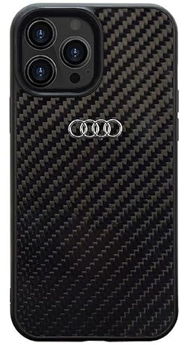 Audi Carbon Fiber Hülle für iPhone 14 Pro Max 6.7 Schwarz Hard AU-TPUPCIP14PM-R8/D2-BK
