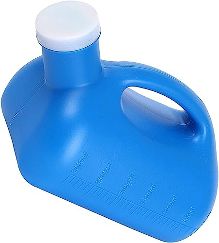 LekLai Male Female Portable Urinal,3000ML Large Male Urinal Portable Screw Cap Pot Mouth No Odor Mens Potty Pee Bottle Collector Travel Toilet