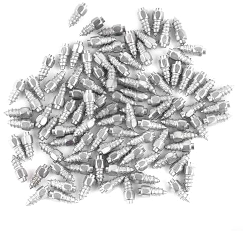 100 Stück 9 mm Reifen Spikes Auto zum Einschrauben von Reifenstollen Schneespikes, Rennbahn Reifen Eisstollen für Auto/LKW/ATV
