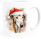 SpecialMe® Tasse Hunde-Motiv Weihnachten Weihnachtsmütze lustig Hunderassen Geschenk Hundebesitzer Aquarell Windhund weiß standard