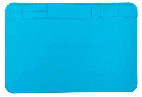 XNJIHWA Soldering Mat Silicone Heatproof Mat Soldering 500°30 x 20cm Anti-Static Multi-Purpose Magnetic Electronics Repair Pad for Soldering Brazing Repair Tool Welding Pad,Blue