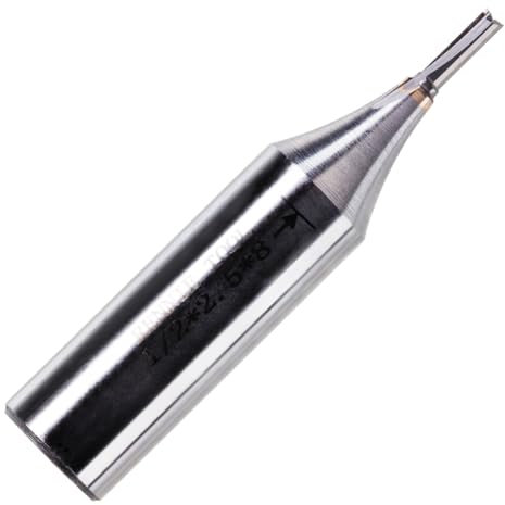 Rennie Tools - 2mm Cutting Diameter x 6mm Flute x 1/2 Shank TCT Tipped 2 Flute Straight Router Cutter Bit. Compatible With Makita Trend Festool Hikoki Dewalt Router Etc. 2mm Router Bit