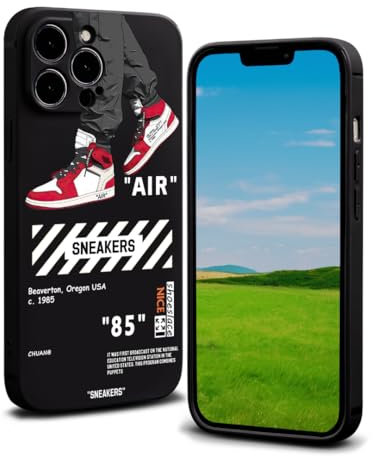CHBSHENG Coole Handyhülle für iPhone 15 Pro Max, für Jungen und Männer, Straßendesign, ästhetisch, stoßfest, Basketball-Sneaker, Sport-Designer-Hüllen kompatibel mit iPhone 15 Pro Max, Schwarz