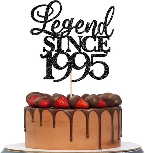 Xsstarmi 1 Packung Tortendeko 30. Geburtstag Tortenaufsatz Glitzer Legend Since 1996 Kuchen Topper für Fabelhaft 30 Geburtstag Hochzeitstag Zubehör für Party Kuchen Dekorationen Schwarz