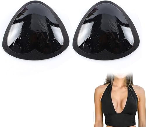 Snowy Sticky Bra Inserts Invisible Backless Bra for Women Double-Sided Sticky Bra Waterproof Padding Strapless Sticky Push Up Bra for Women Sports Swimsuits Bikini Dress (Black,S)
