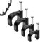 400 Stk Kabelschellen Nagelschellen Kabelklemmen halter Wand zum schrauben Kabelbefestigung Halterungen Cable Clips mit Eingestecktem Nagel für Wall Wire Starkstromkabel 4 Größe 4,6,8,10mm(Schwarz)