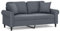 Willood 2-Sitzer-Sofa mit Zierkissen Liegesofa für Wohnzimmer, Polstersofa Sessel Relaxsofa Loungesofa Relaxcouch Dunkelgrau 140 cm Samt