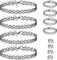 Andibro 12 Stück Elastische Halskette Set, 4 Sets Stretch Tattoo Choker Kette Armband Ringe Damen Vintage Punk Gothic Tattoo Kette Gummi Halsband 90er jahre Accessoires für Mädchen Teenager