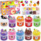 Kinyoda Slime Kit,10 Pièces Kit Slime Fluffy pour Enfants,Cotillons de Slime Parfumés,Joli Cadeau de Fête Slime,Slime pour Enfants avec Various Slime add-ins,Jouet Anti-Stress pour Filles et garçons