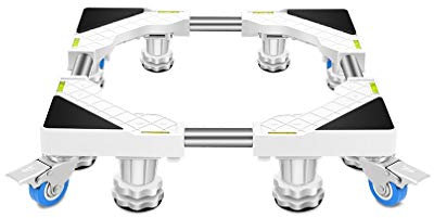 ZGPjubilant Furniture Support Feet Washing Machine BaseAdjustable Washing Machine Base Movable Fridge Freezer Stand Pedestal with 4 Locking Casters 45-65cm Refrigerator Holder Bracket Movable