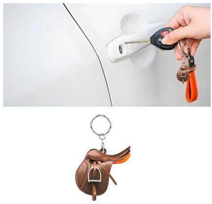 CGEAMDY Cowboy Auto-Schlüsselanhänger, Sattel Auto Schlüsselanhänger, Schlüsselanhänger Sattel-Anhänger Für Pferdeliebhaber Western-Cowboy, Sattel Cowboy Schlüsselanhänger Leder Schlüsselanhängers