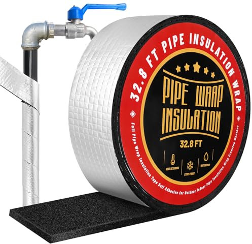 Pipe Wrap Insulation Tape 2 Wide X 32.8 Ft Roll Pipe Insulation Foam Tubing for Outdoor Indoor Cold Hot Water Pipes,Winter Freeze Protection (Roll, Count, 1)
