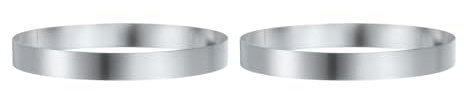 sourcing map 2Pcs Round Cake Ring 6.3 x 1 Inch Seamless Stainless Steel Pastry Mousse Dessert Ring Mirror Coating for Baking Cooking English Muffins Crumpet Making Tool