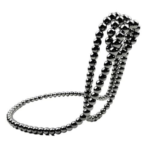 Collar de vino con perlas, soporte para botellas de vino, decoración de escritorio para fiestas (color negro)