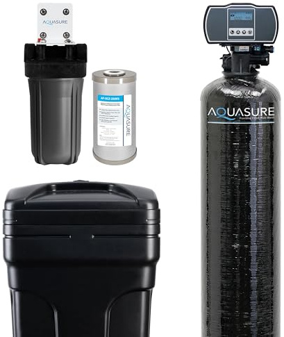 Aquasure Harmony Series 50,000 Grains Whole House Water Softener with High Performance Automatic Digital Metered Control Head with Pre-Filter