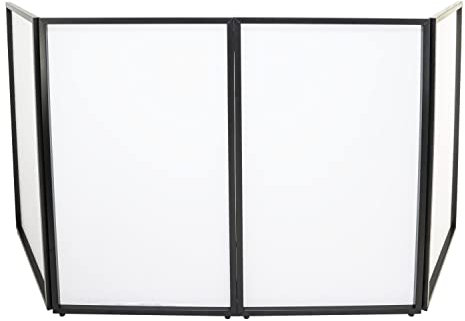 Pantalla plegable para DJ de fachada blanca, cabina de DJ plegable