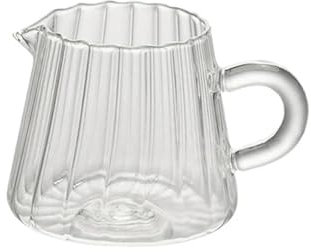 LSHMING Jarra de té de Vidrio con Mango Transparente, Taza de café y Leche, cafetera de Vidrio, Taza medidora de Espresso(160ml)