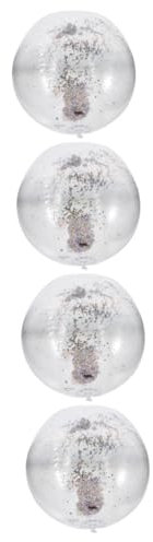 TOYANDONA 4sätze Aufblasbarer Glitter-strandball Transparent Für Pool Und Strand Wasserspielzeug Für Mädchen Funkelndes Spielvergnügen Im Freien Für Sommerpartys