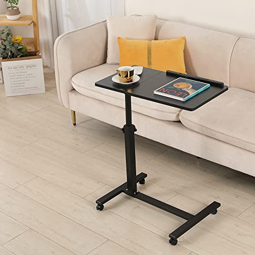 Table pour Ordinateur Portable Hauteur réglable roulettes Support Pliable H x l x P: 60 * 34.5 * 58-90cm,Table pour Ordinateur Table Hauteur Bois, Bureau (60 * 34.5 * 58/90cm - Noir)