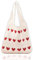 Vimmvid Strandtasche, Gestrickte Umhängetasche Tote Bag Herz Tasche Rot geflochtene tasche herztasche für Arbeit Reisen Schule Und Einkaufe