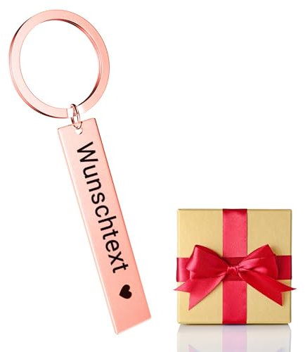 Porte-Clé Personnalisable Métallique en Acier Inoxydable Gravé - Cadeau pour Saint-Valentin, Anniversaire, Noël - Femme Homme