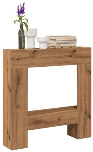 LLEZKBR Hogar y jardín, accesorios para chimenea y estufa de leña, marco de chimenea de roble artesanal, 81 x 18 x 82 cm, madera de ingeniería