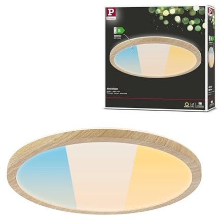 Paulmann 71277 LED Panel Atria Shine IP44 rund 298mm 14,8W 2250lm 3000-6500K Holzoptik