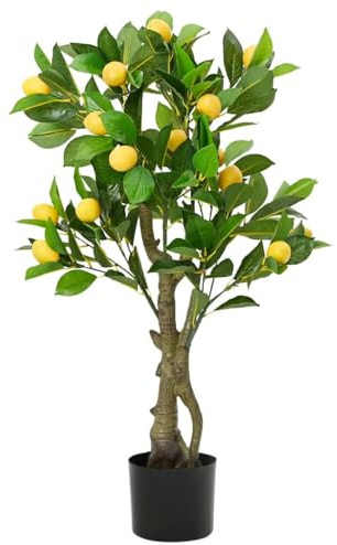 Frdhee Plante Artificielle Exterieur, Citronnier Artificiel 234 Feuilles 90 cm Vert pour Maison Bureau Hôtel Centres Commerciaux Intérieur Extérieur