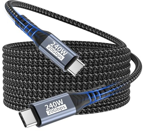 USB To USB C Cable,USB C Data Cable 3m,20gbps USB 3.2 Gen2x2 240w Charging,5k@60hz 4k@144hz Video Cable USB C To USB C Pd3.1 For iphone 17 Pro Max/Plus/Pro/iphone 16/15/Macbook Pro/ipad Pro,Pssd