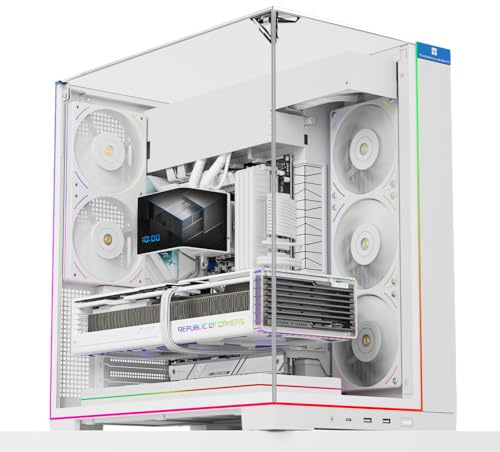 Thermalright TR A70 ARGB Bianco ATX Gaming Case Vetro senza colonne a tre lati 8 slot per ventola CPU + flusso d'aria a rilascio rapido montaggio della scheda grafica verticale anti-appannamento