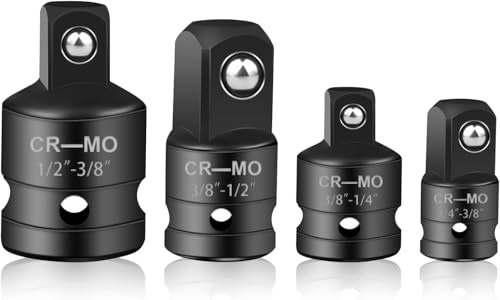 4Pcs Adaptateurs Douille Acier Chrome-Molybdène,Adaptateur a douille Cliquet,Adaptateur Cliquet Réducteur 3/8 vers 1/4,1/4 vers 3/8,1/2 vers 3/8,3/8 vers 1/2,Raccord Réducteur Augmentateu
