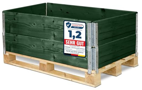 Garronda Holzaufsatzrahmen für Palette Aufbewahrungskiste aus Holz Palettenaufsatzrahmen Holzkiste (ohne Palette) Grün 2 Stück 120x80x20 cm GD-0096