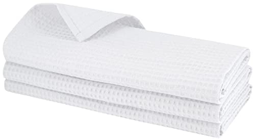 3X Geschirrtuch aus 100% Baumwolle Waffel-Piqué in WEIß/Küchentuch/Putztuch/Handtuch/Set