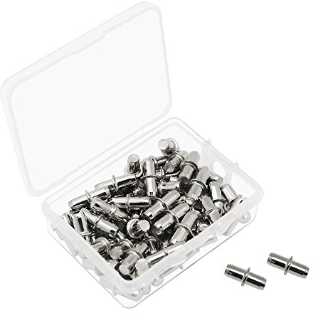 Hysagtek 50 perni di supporto per mensole in metallo, 5 mm, con scatola compatta