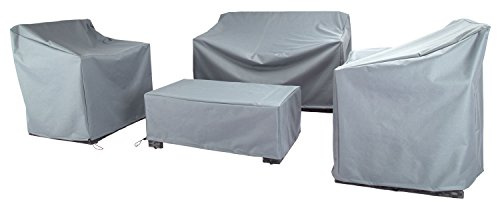 Baner Garden N87 Lot de 4 housses pour meubles de jardin avec tissu 600D durable et résistant à l'eau (gris)