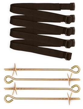 TP Toys Trampoline Anchor Down Kit Trampolines, 8, 10, 12 & 14ft Trampolines - Heavy Duty Trampoline Ground Anchor Kit, Strong and Galvanised Trampoline Tie Down Kit. 4 in a Kit.