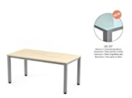 Rocada Mesa Executive 140X80 CM Color Aluminio/Cristal Blanco