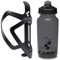 Cube HPA Anodised Top Loading Cage - Black & Flow Bottle - Black, 750ml / Alloy Lightweight Bicycle Cycling Cycle Bike MTB Mountain Road Water Drink Flask Bidon Bracket Mount Holder HPP Accessories