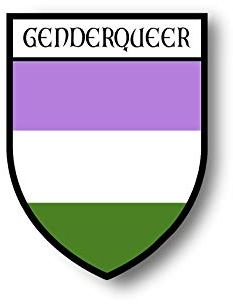 Akachafactory Aufkleber Sticker Wappen Flagge flaggen Fahne Schild Wappen Rainbow genderfluid