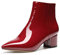 Castamere Polacchine Donna Stivali Cerniera Tacco a Blocco 5CM Medio Tacco Rosso Borgogna Pelle Verniciata Scarpe EU 45