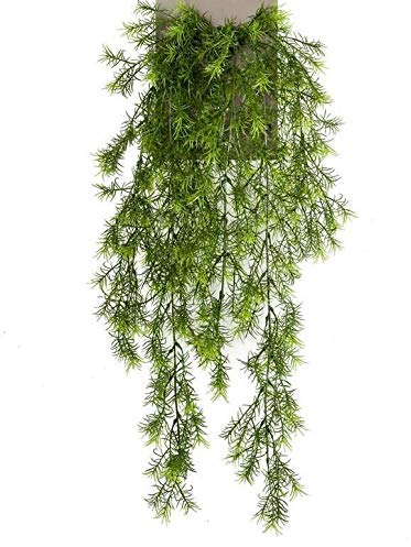 artplants.de Künstlicher Busch Asparagus sprengeri Hänger Cole, Steckstab, 75cm - Kunstpflanze hängend