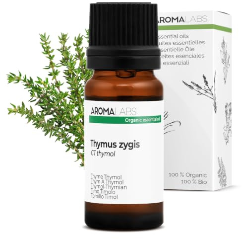 BIO - Thyme Thymol Essential Oil - 10mL - 100% Pure, Natural, Chemotyped and AB Certified - AROMA LABS (French Brand)